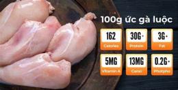 ảnh chụp màn hình 100g ức gà bỏ da bao nhiêu calo