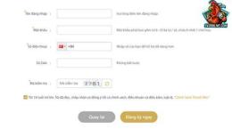 giao diện app đăng ký tài khoản đá gà sv388