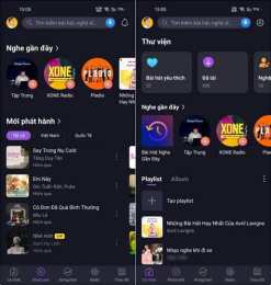 giao diện app nghe nhạc nổi da gà
