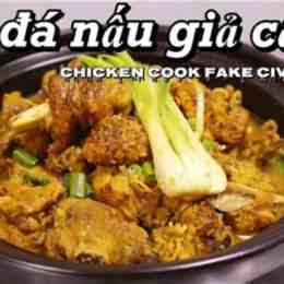 nấu gà đá giả cầy