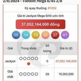 vietlott 6/45 kết quả gần đây